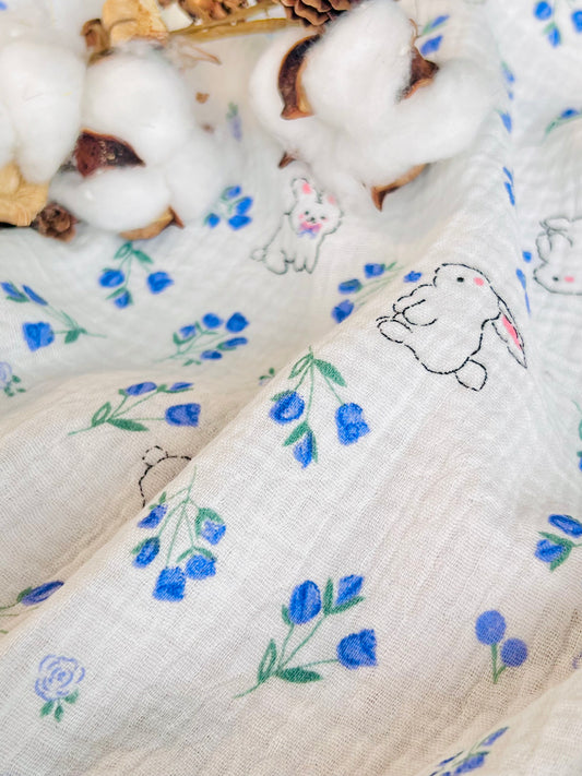 Muselina Blue Rabbit