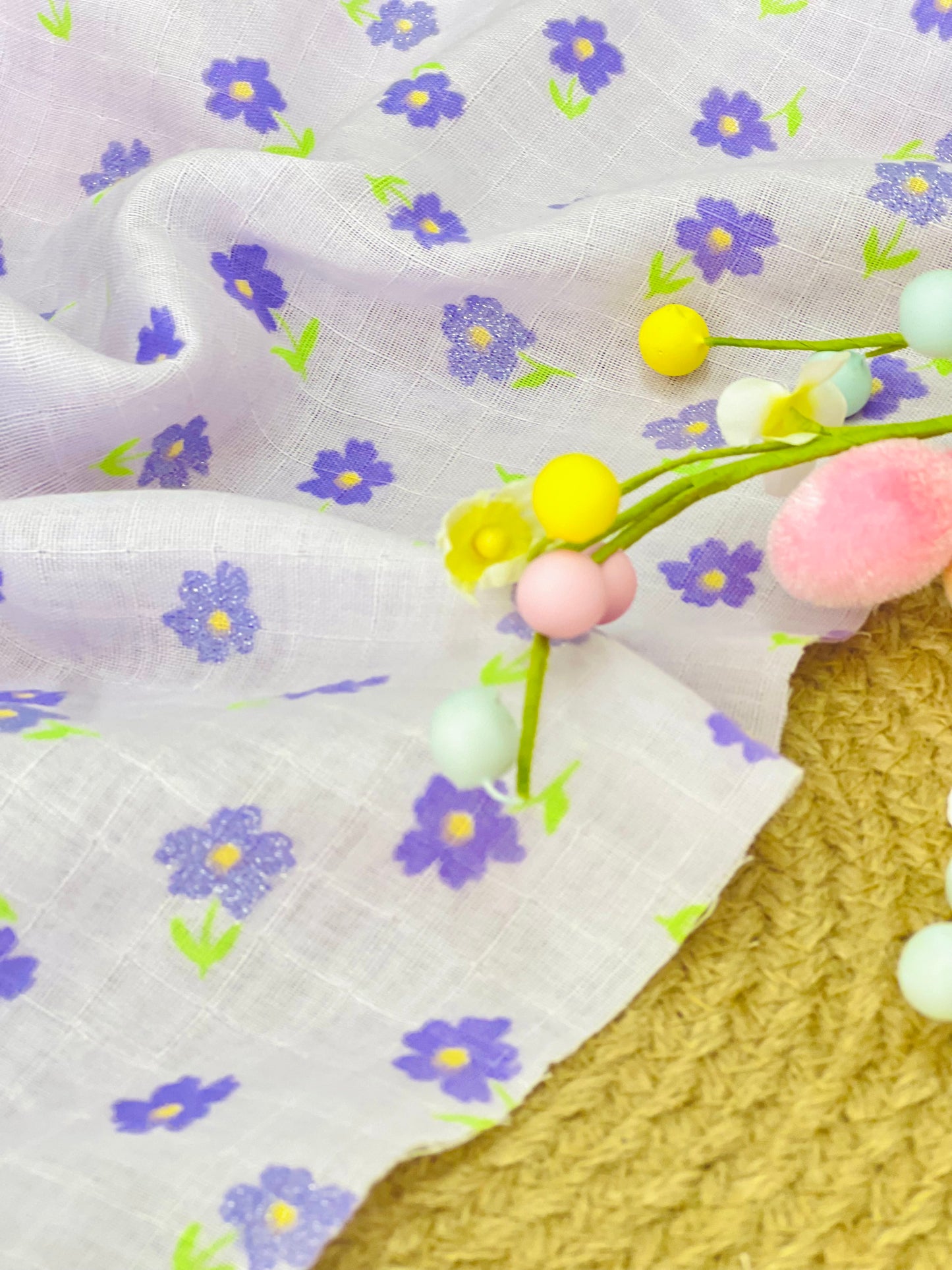 Muselina Shiny Flower 03