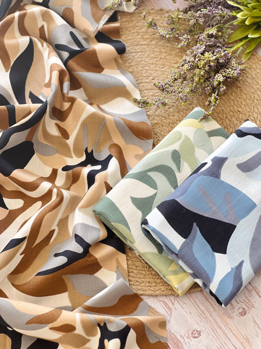 Slub Printed Linen Urban Jungle