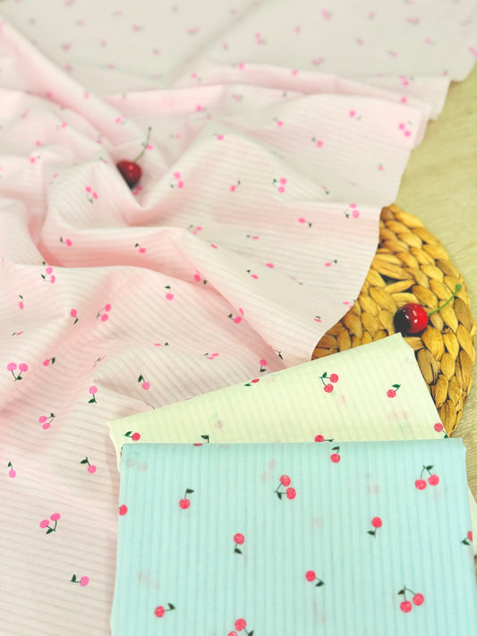 Printed Voile Cherry Bloom