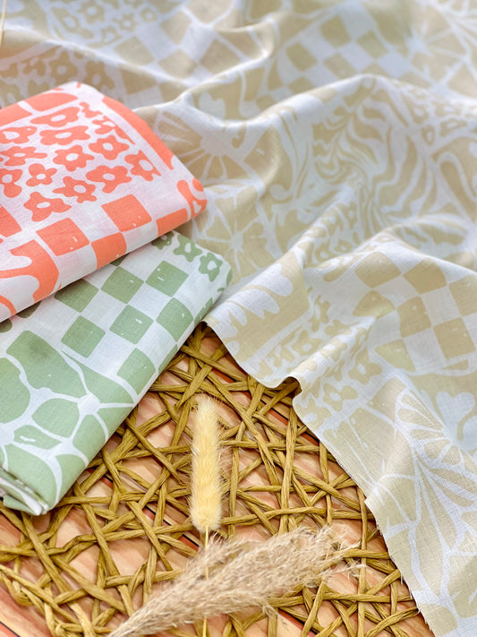 Printed Linen Pastel Mosaic