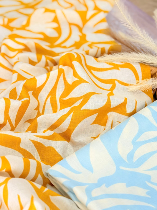 Printed Linen Golden Breeze