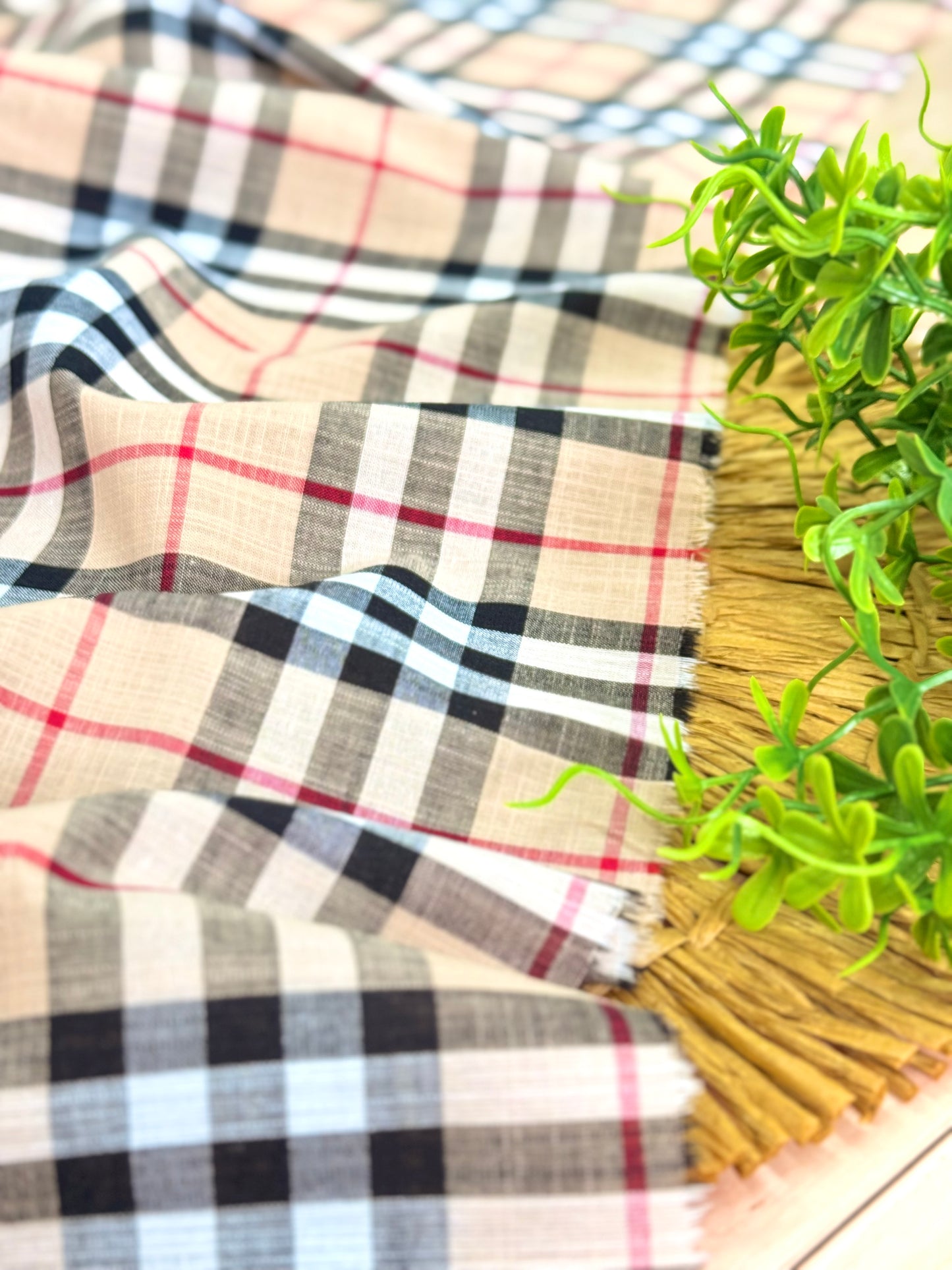 Printed Linen Checks 07