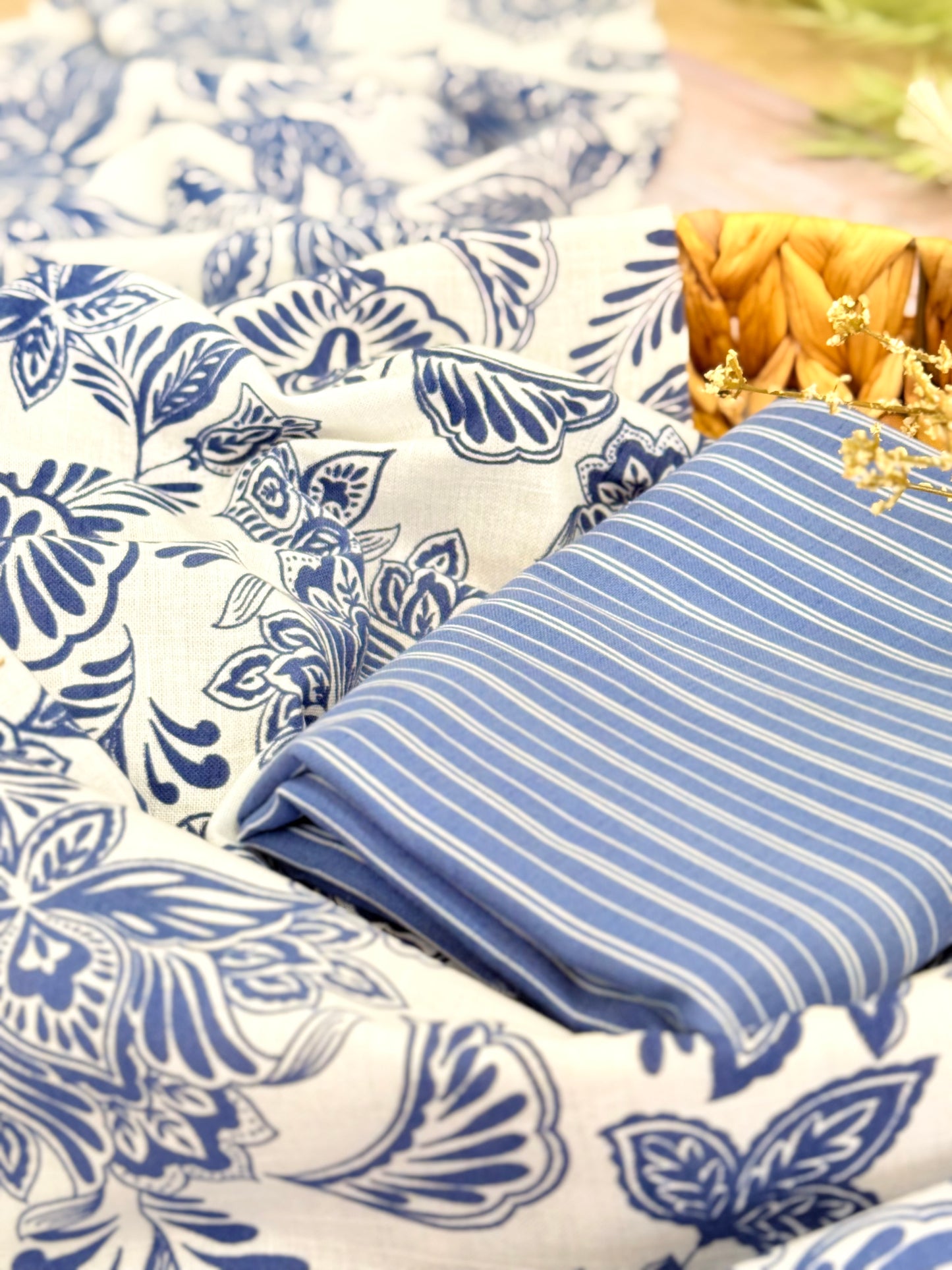 Printed Linen Indigo Harmony
