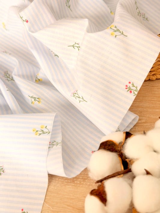 Printed Cotton Blue Blossom