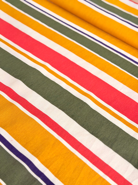 Printed Linen Autumn Stripes