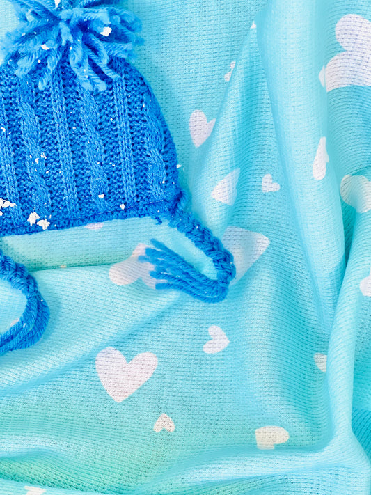 Printed Waffle Fabric Hearts