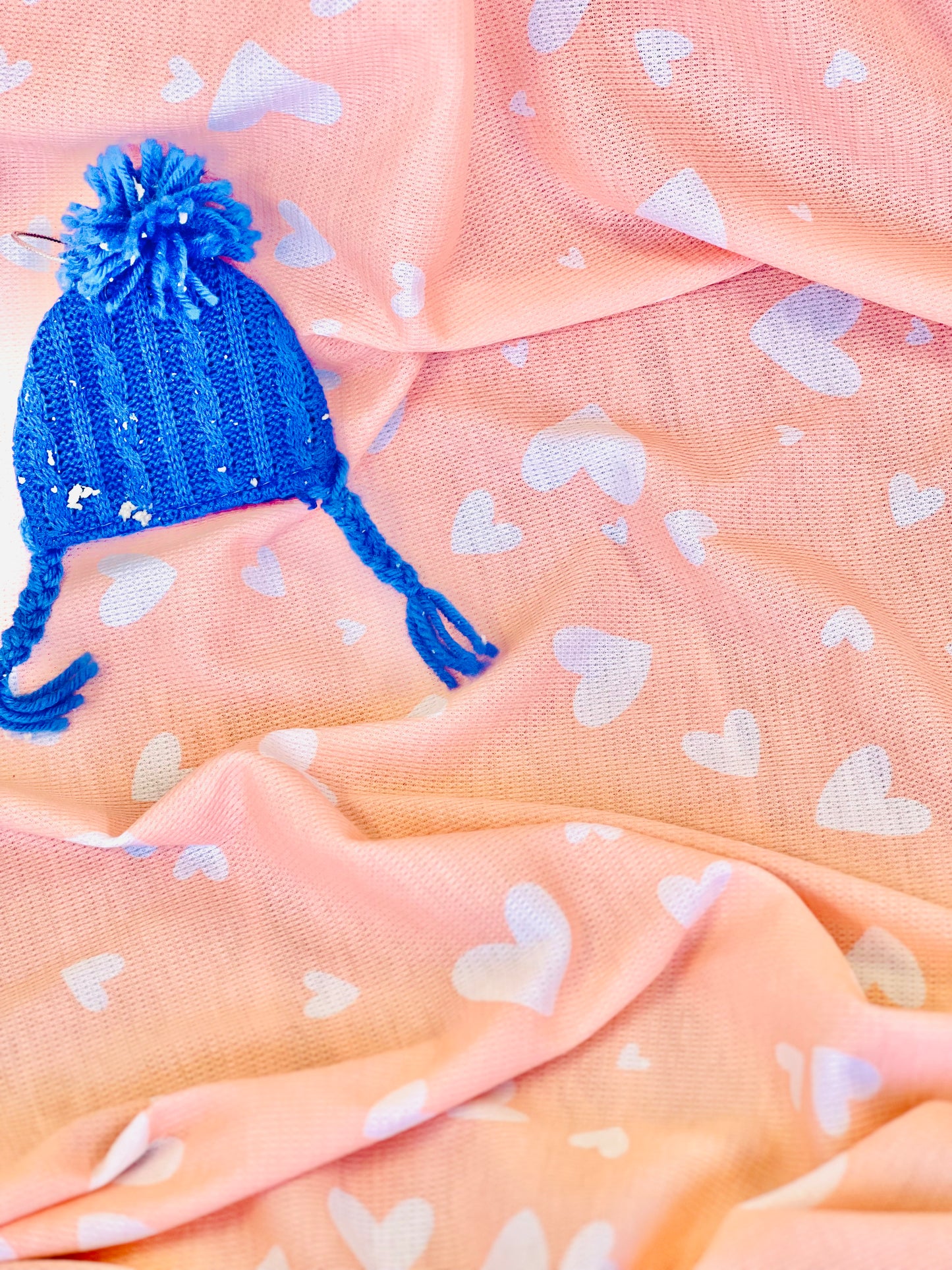 Printed Waffle Fabric Hearts