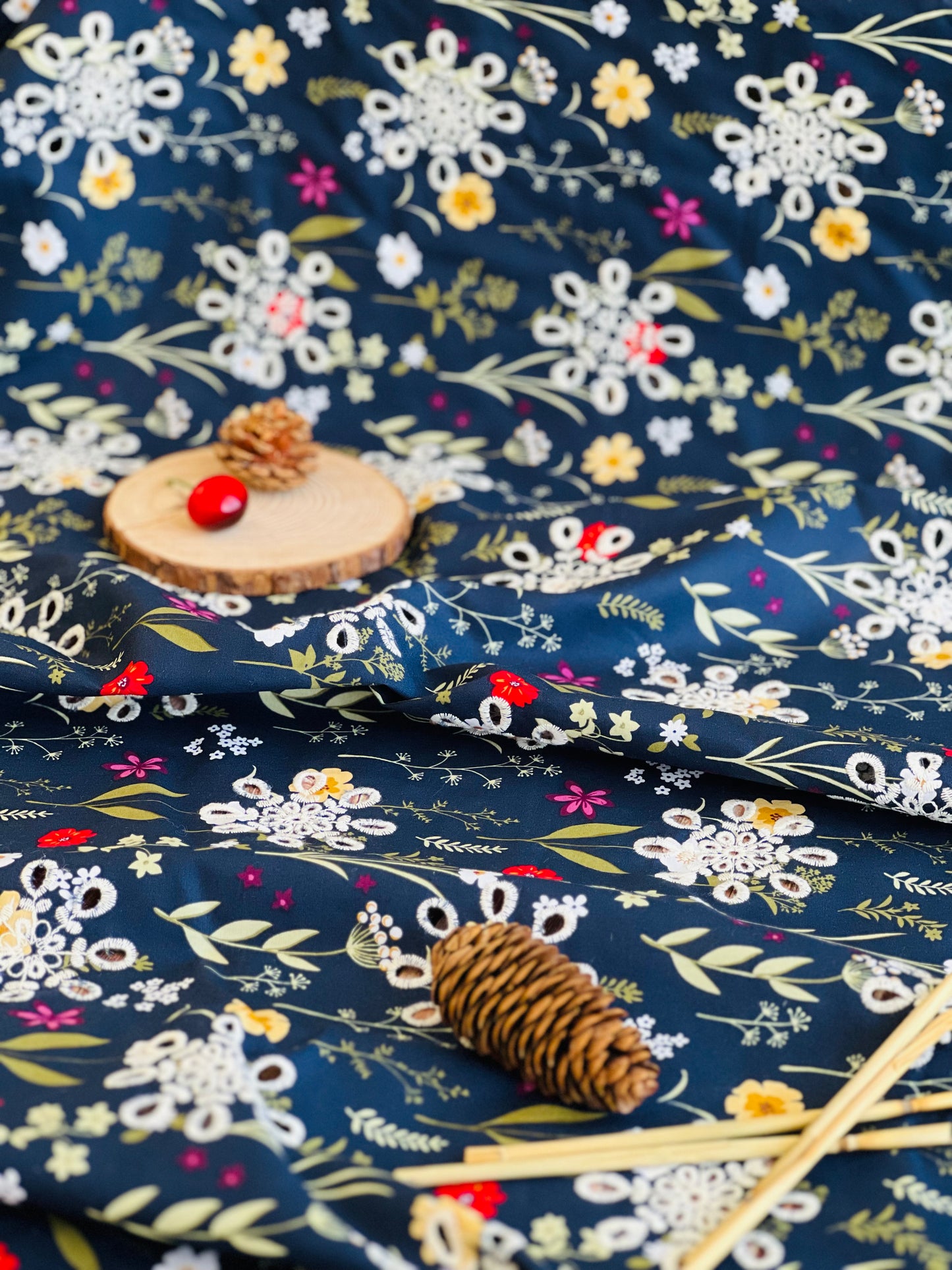 Printed Embroidered Cotton Spring Garden 02