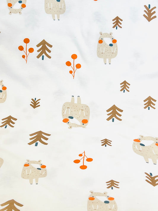 Printed Cotton Jersey Bear