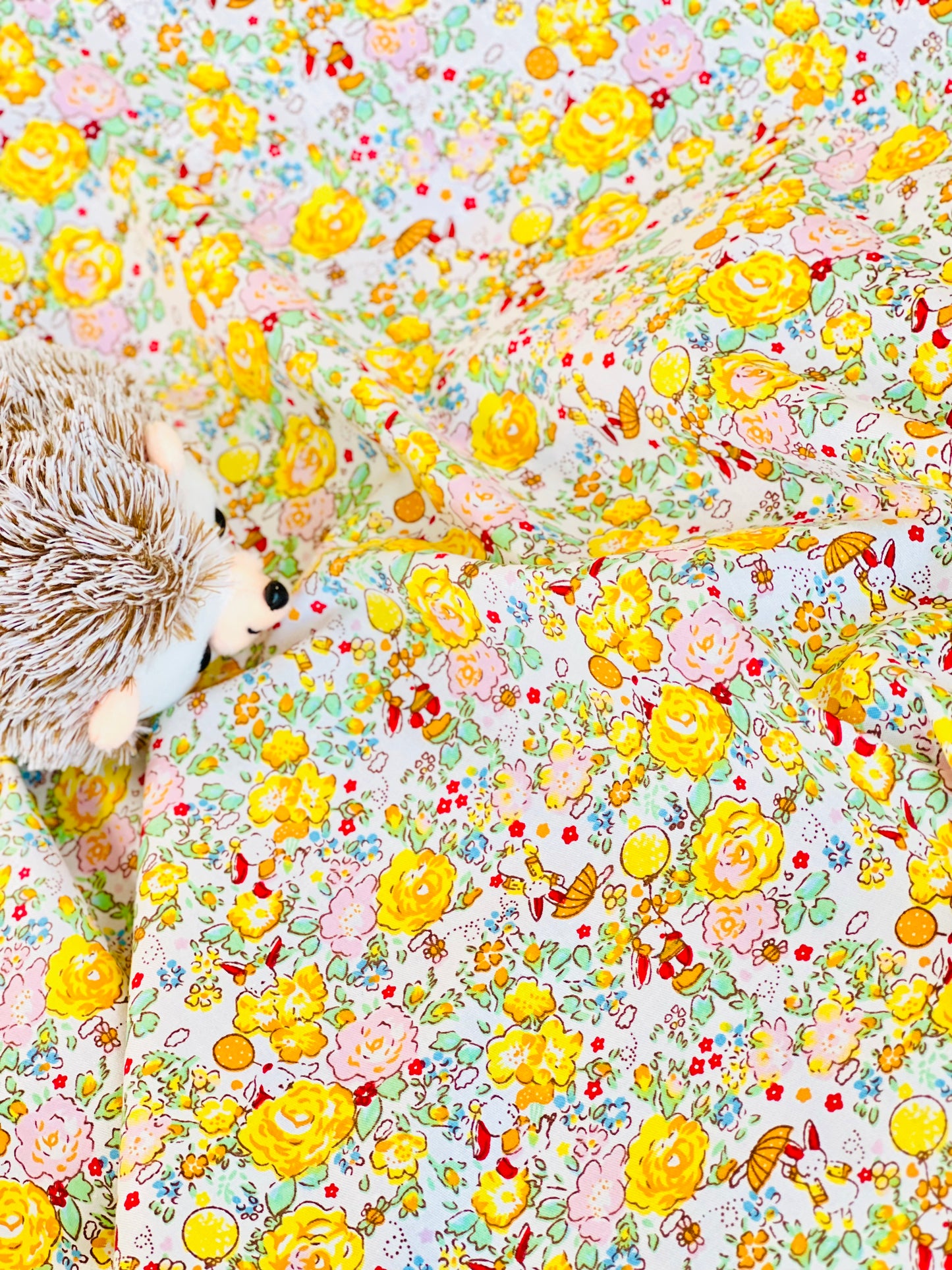 Cotton Twill Rabbits & Flowers