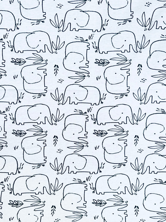 Printed Cotton Jersey Elephant