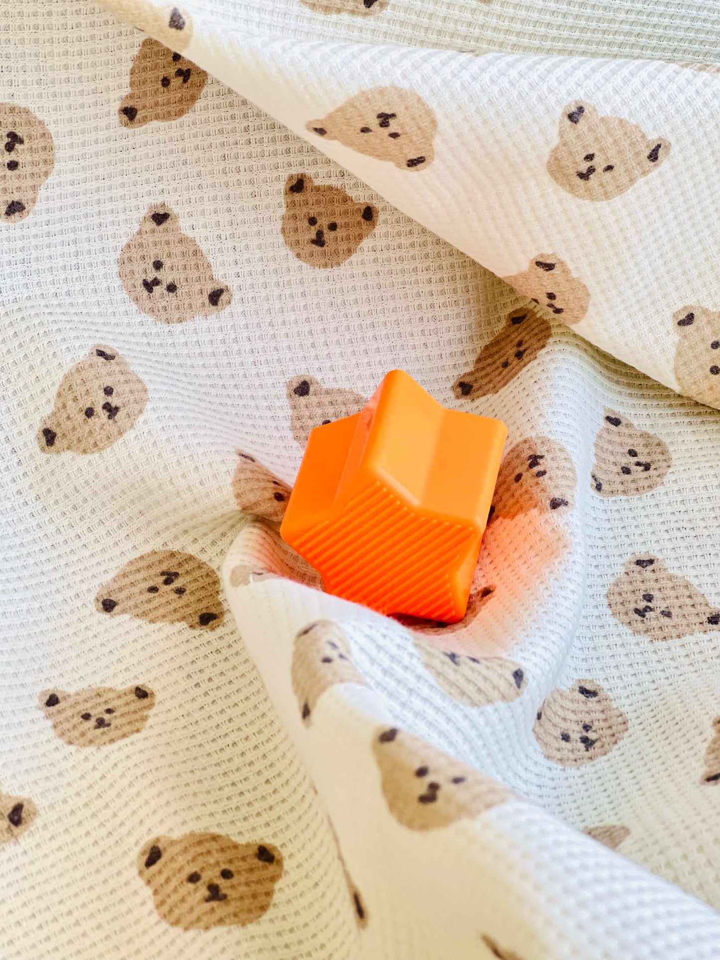 Printed Waffle Fabric Bears