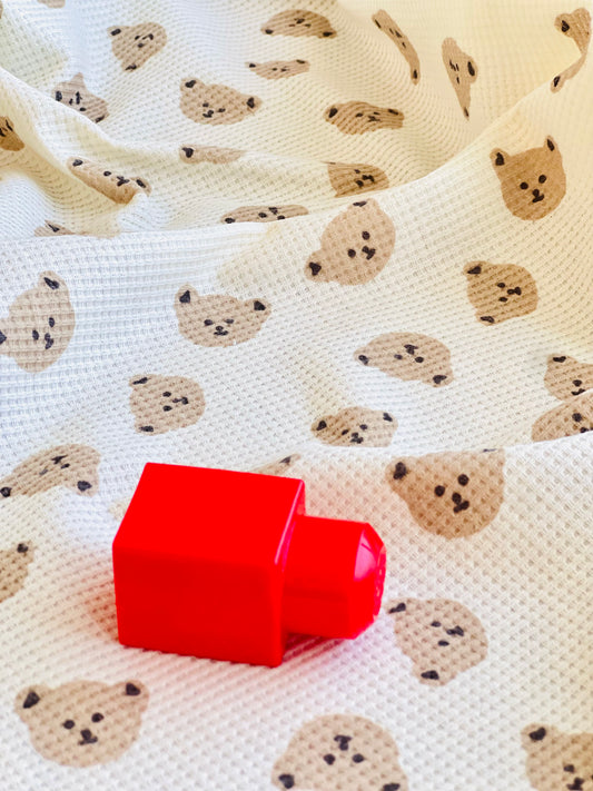 Printed Waffle Fabric Bears