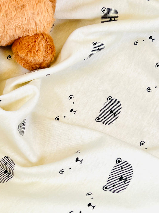 Printed Cotton Jersey Baby Bear