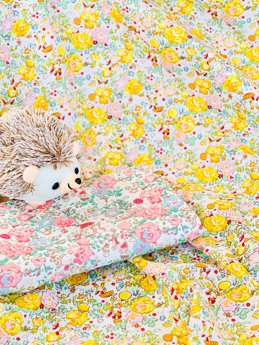 Cotton Twill Rabbits & Flowers