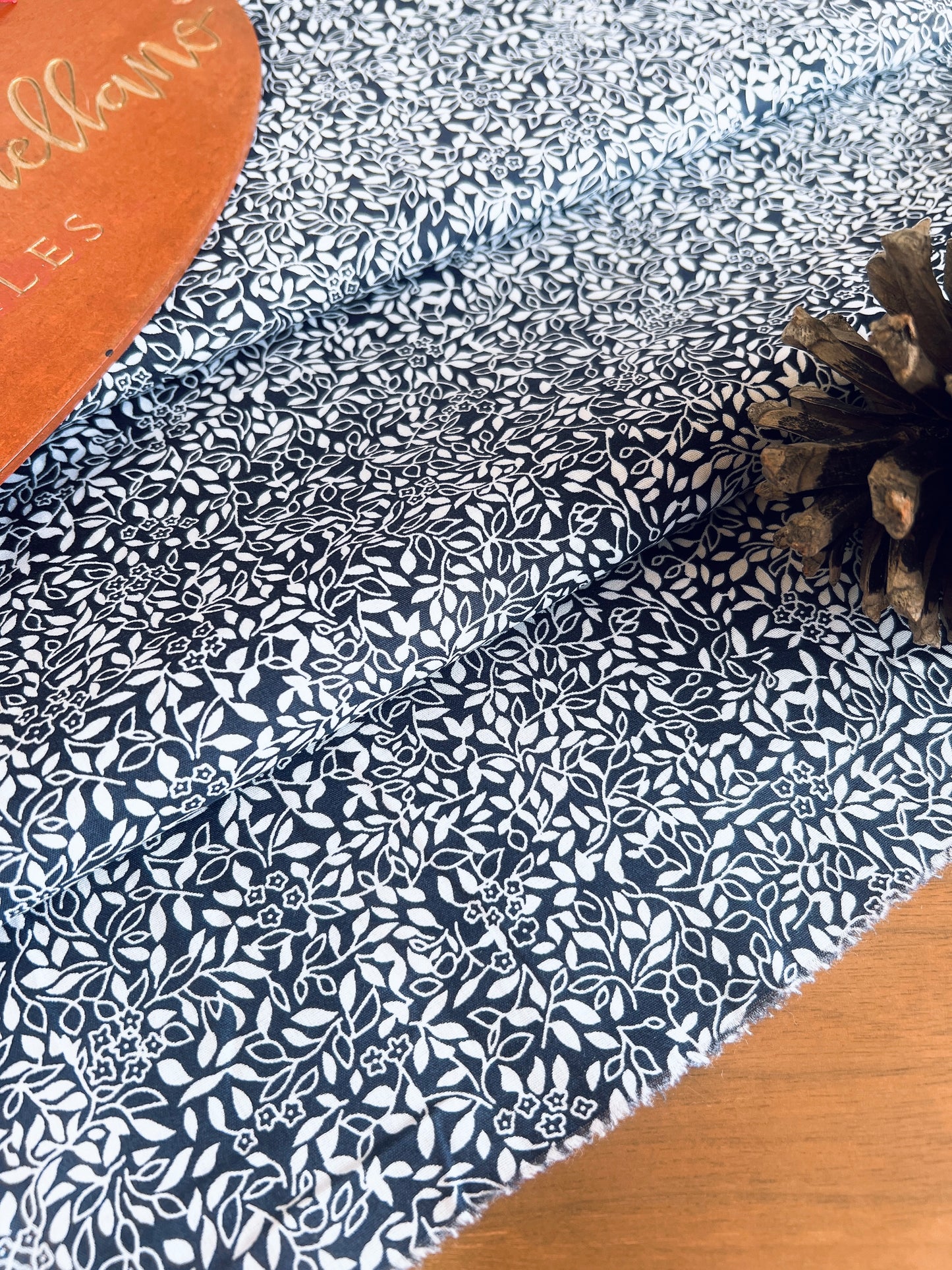 Printed Cotton Navy Autumn