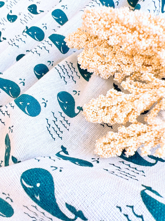 Printed Semi Linen Whale