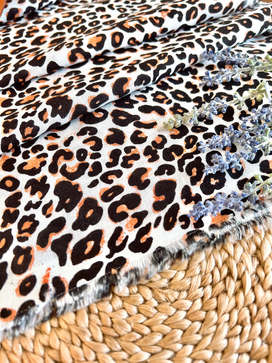 Printed Linen Orange Panther