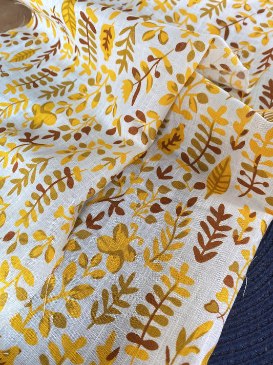 Printed Linen Leaves