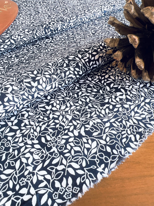 Printed Cotton Navy Autumn