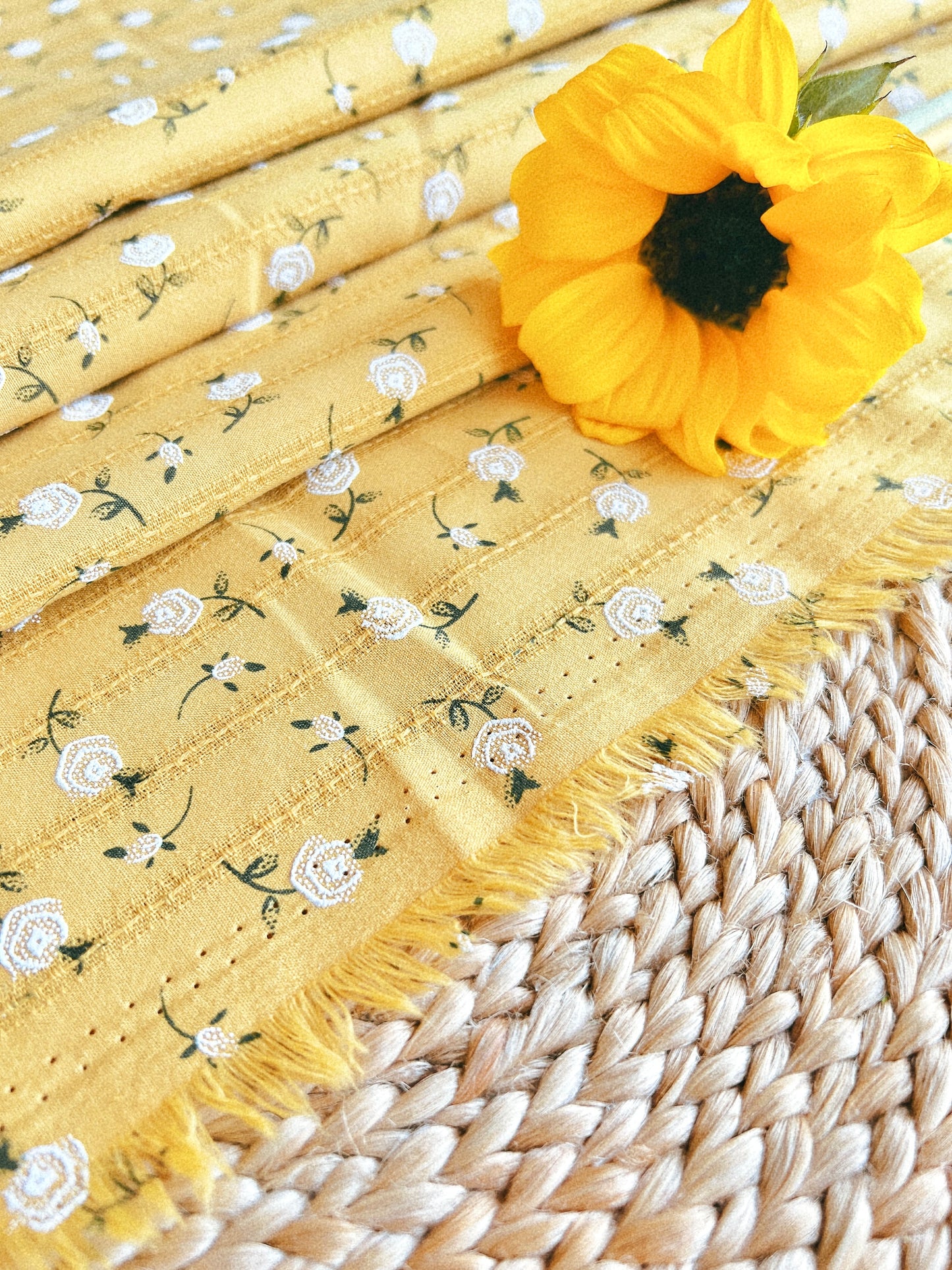 Embroidered Cotton Roses