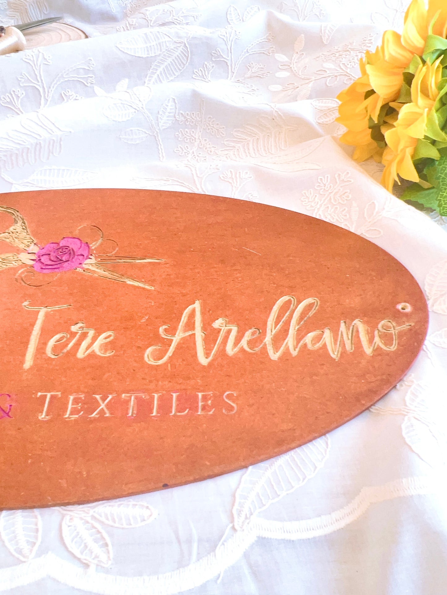 Embroidered Linen White Garden