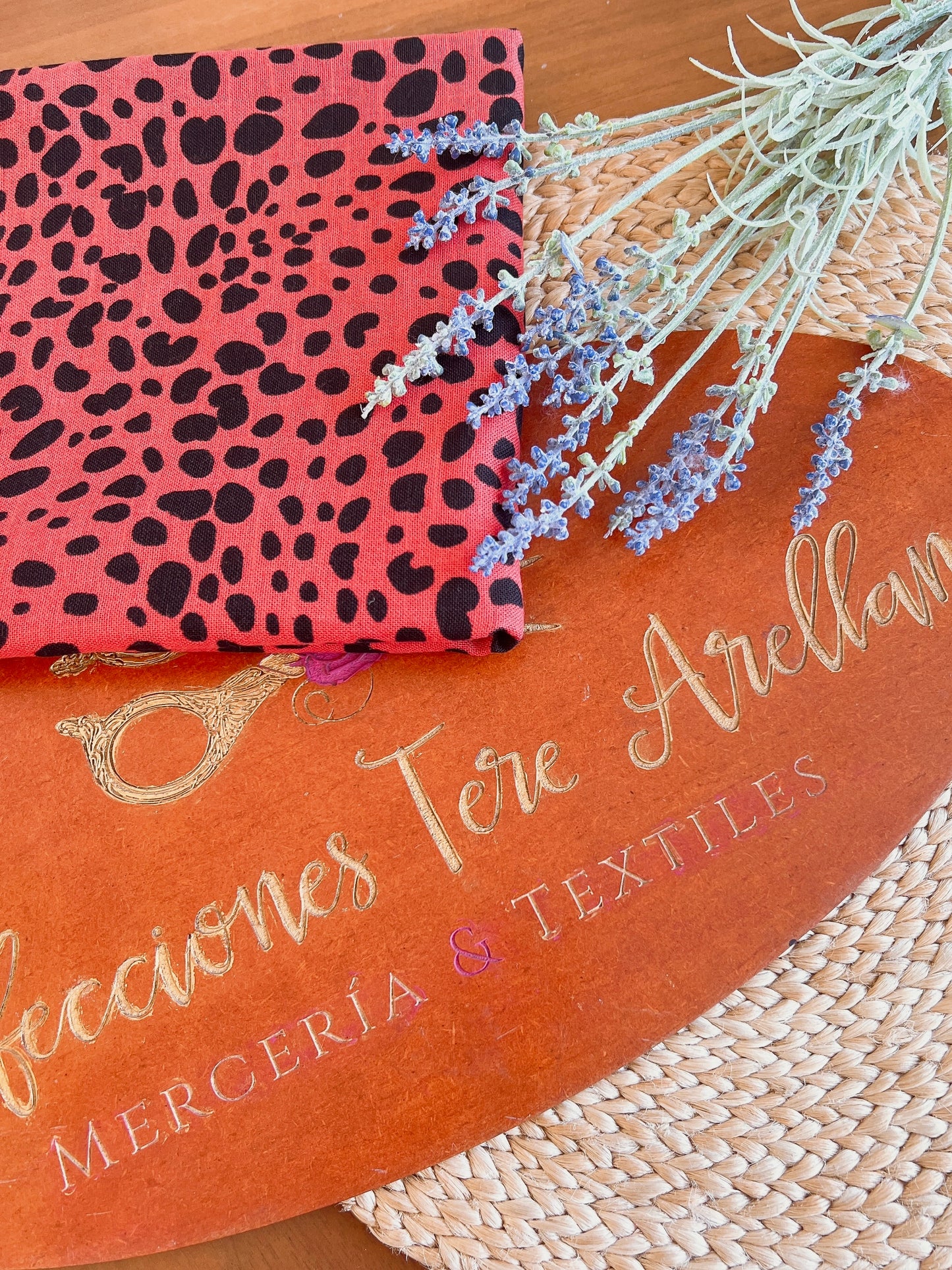 Printed Linen Orange Cheetah