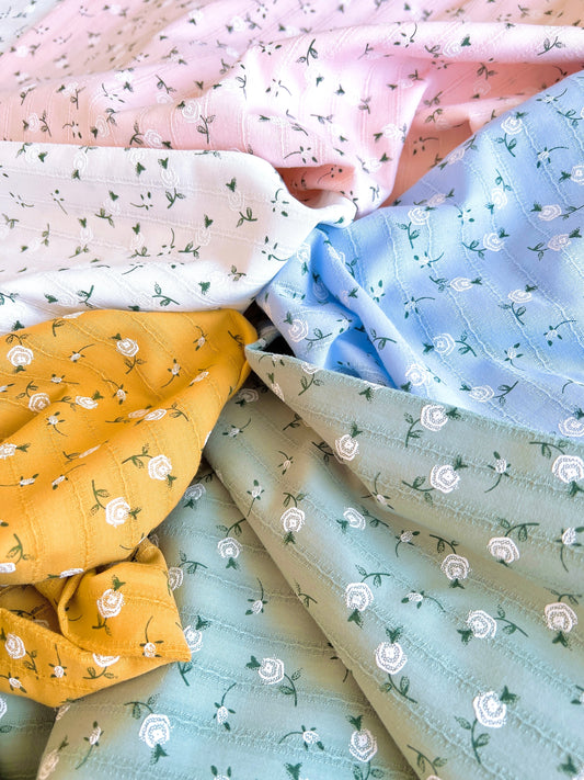 Embroidered Cotton Roses