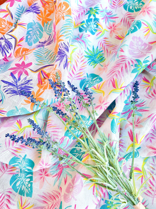 Printed Linen Caribbean Colors