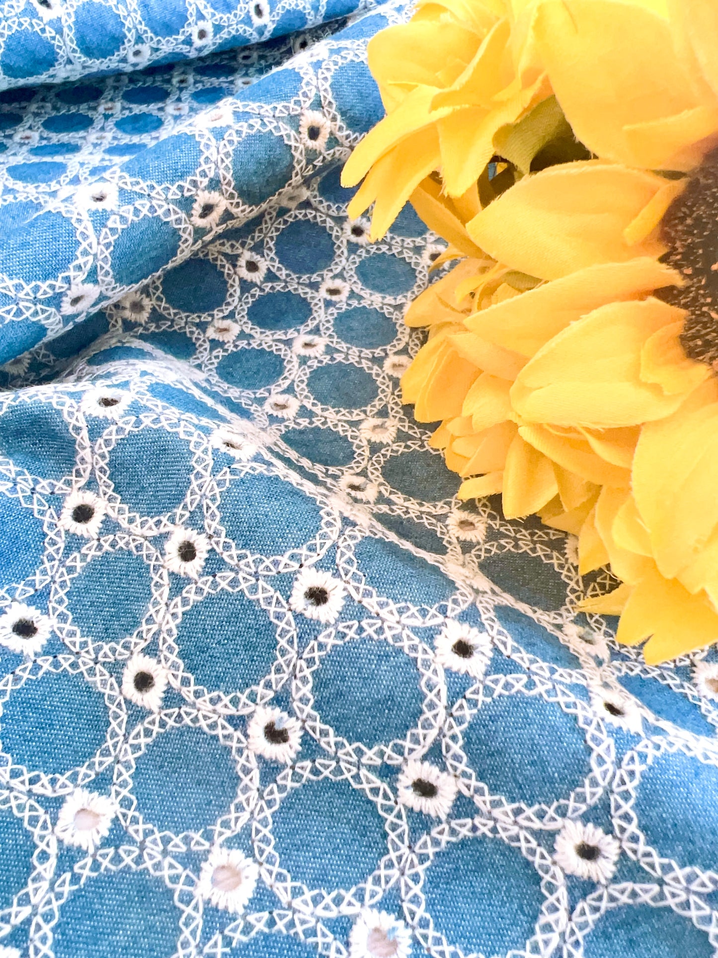 Embroidered Denim Circles