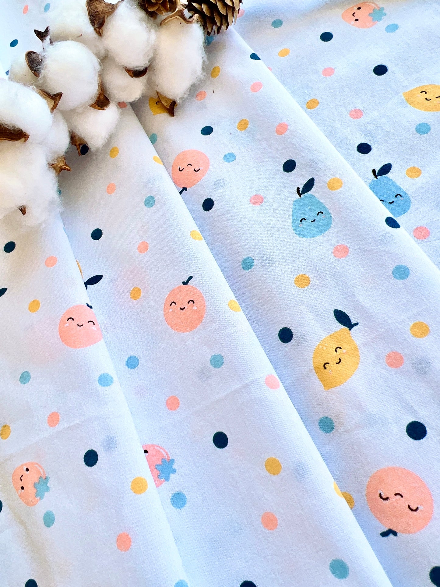 Printed Cotton Happy Fruit