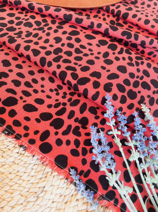 Printed Linen Orange Cheetah