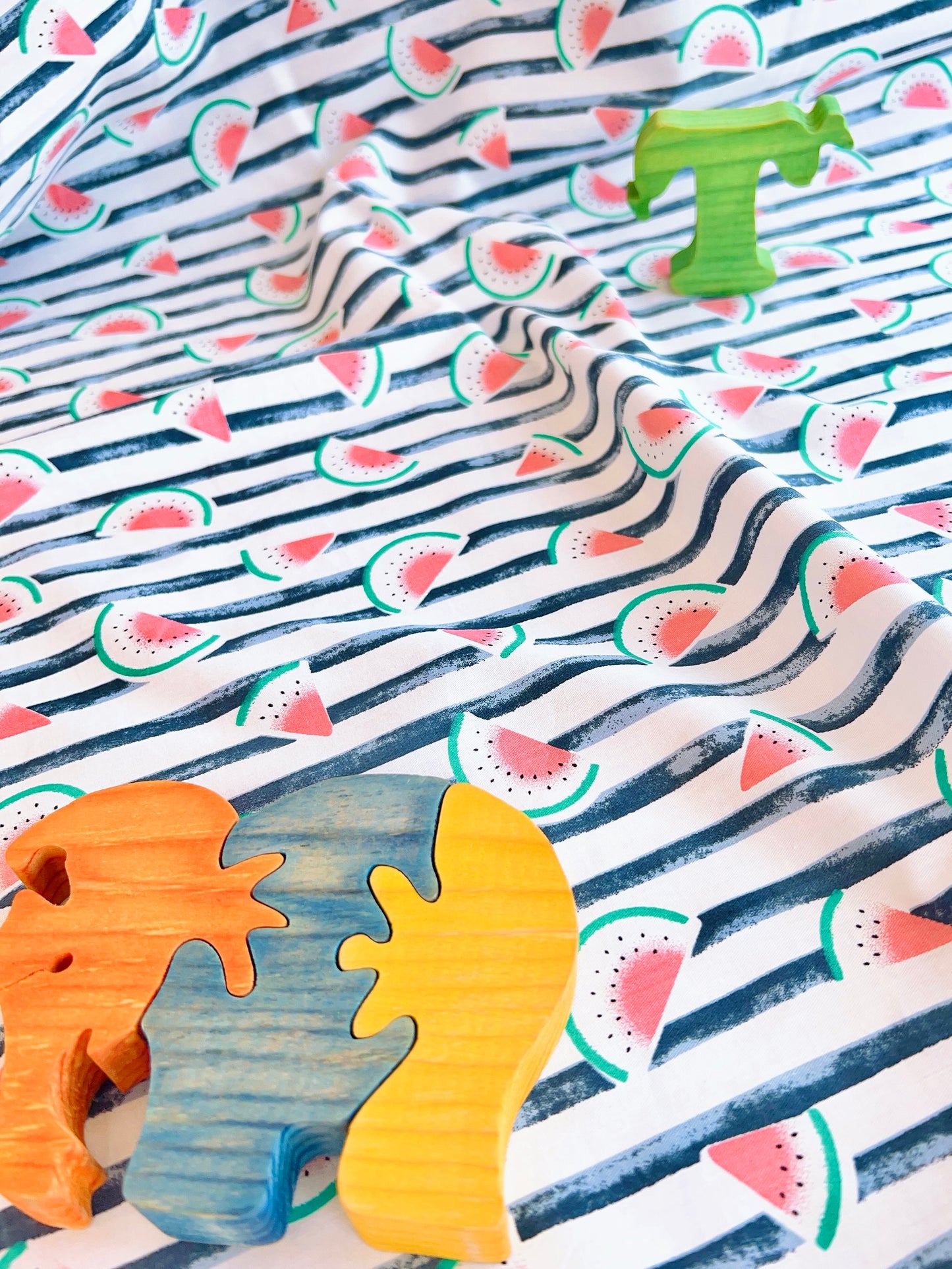 Cotton Twill Navy Watermelon