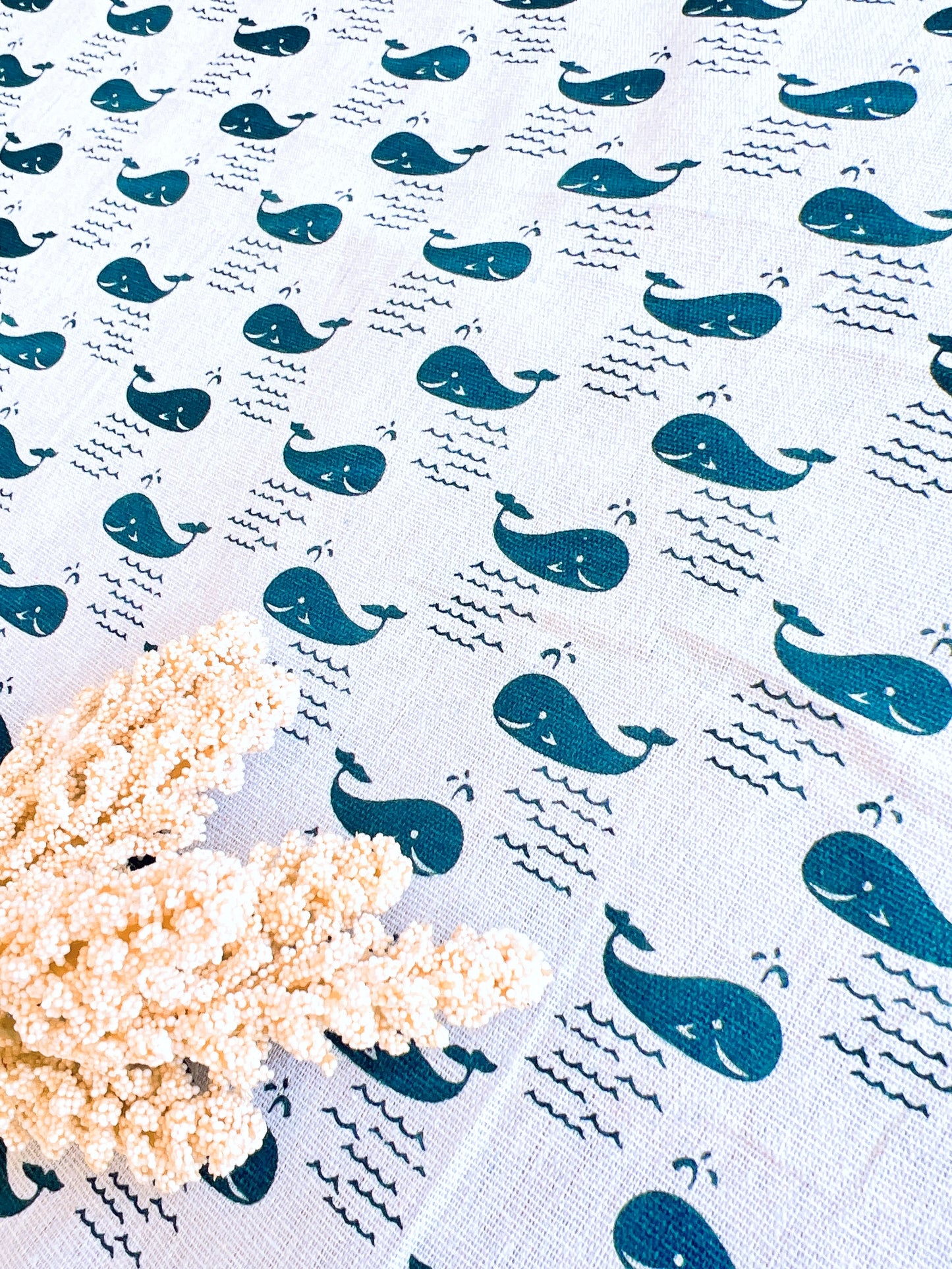 Printed Semi Linen Whale