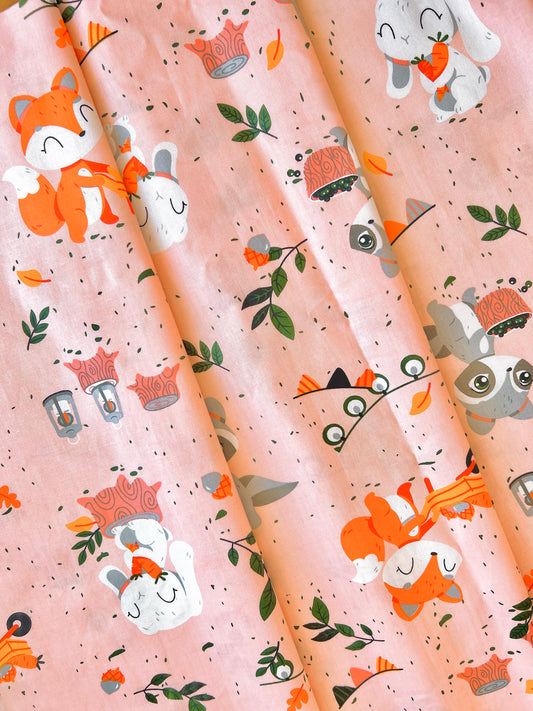 Cotton Twill Pink Forest