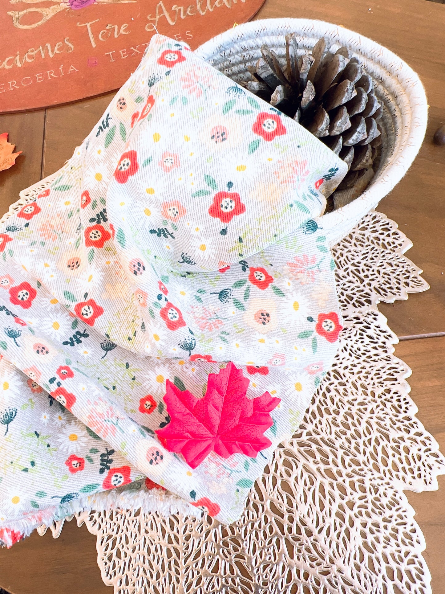 Printed Corduroy Flower