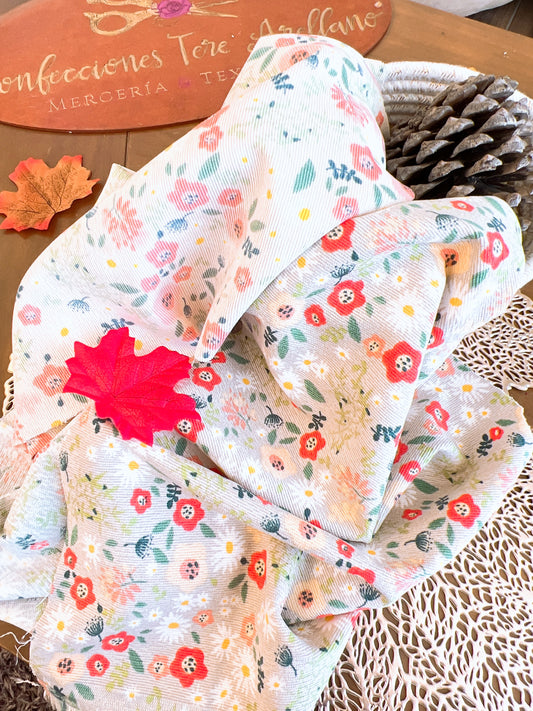 Printed Corduroy Flower