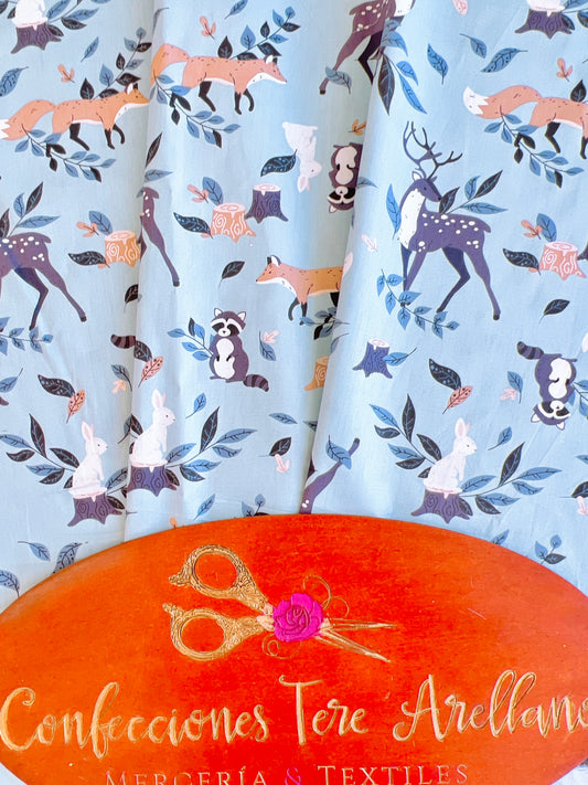 Cotton Twill Blue Forest