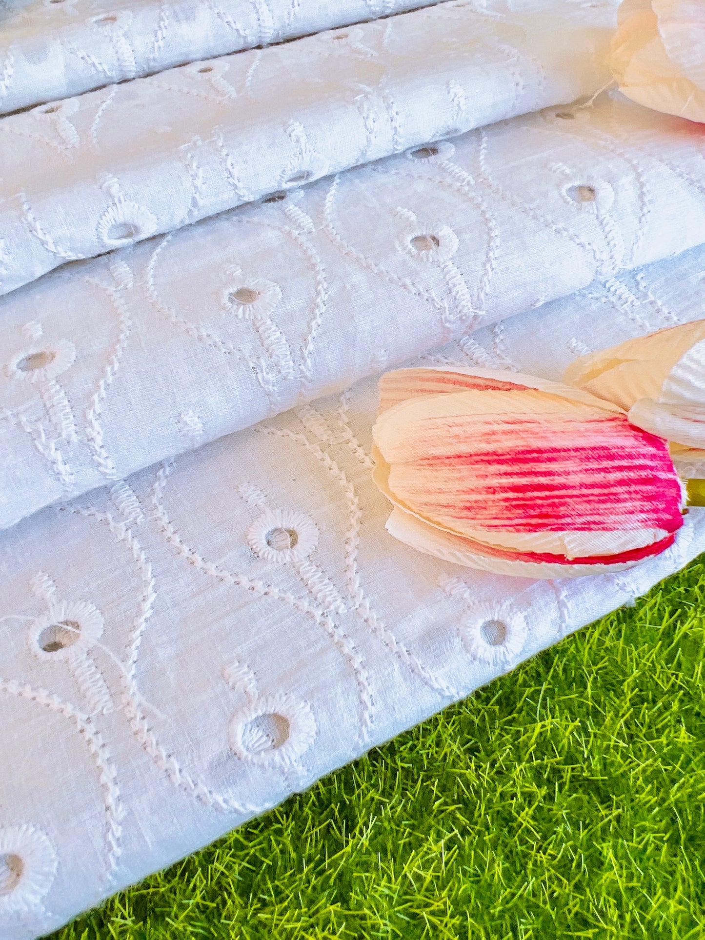 Embroidered Cotton White