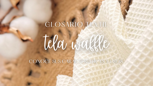 Tela Waffle con textura tipo panal, ideal para confeccionar prendas, accesorios, artículos para bebé y proyectos decorativos.