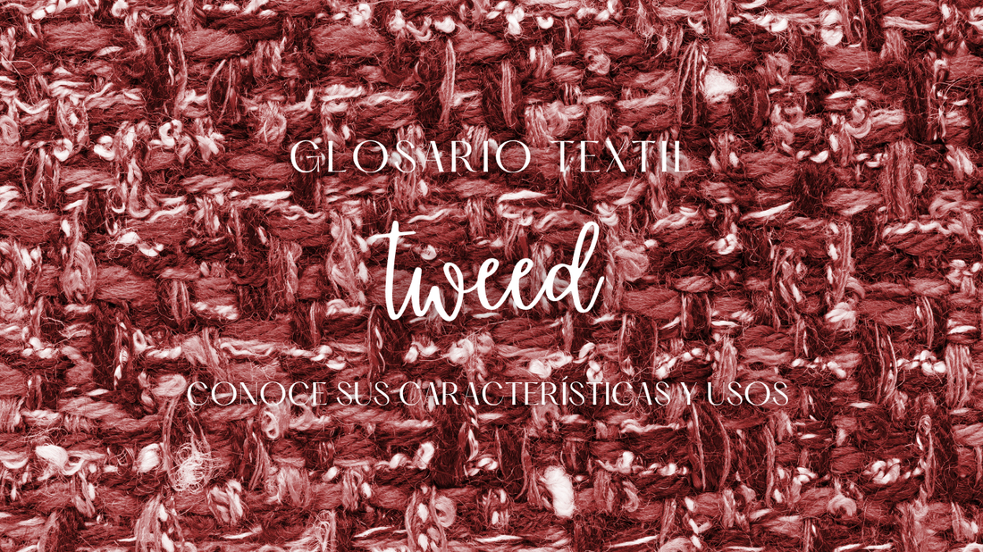 Tela Tweed con textura característica, ideal para confeccionar sacos, faldas, vestidos, chamarras y prendas elegantes.