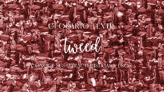 Tela Tweed con textura característica, ideal para confeccionar sacos, faldas, vestidos, chamarras y prendas elegantes.