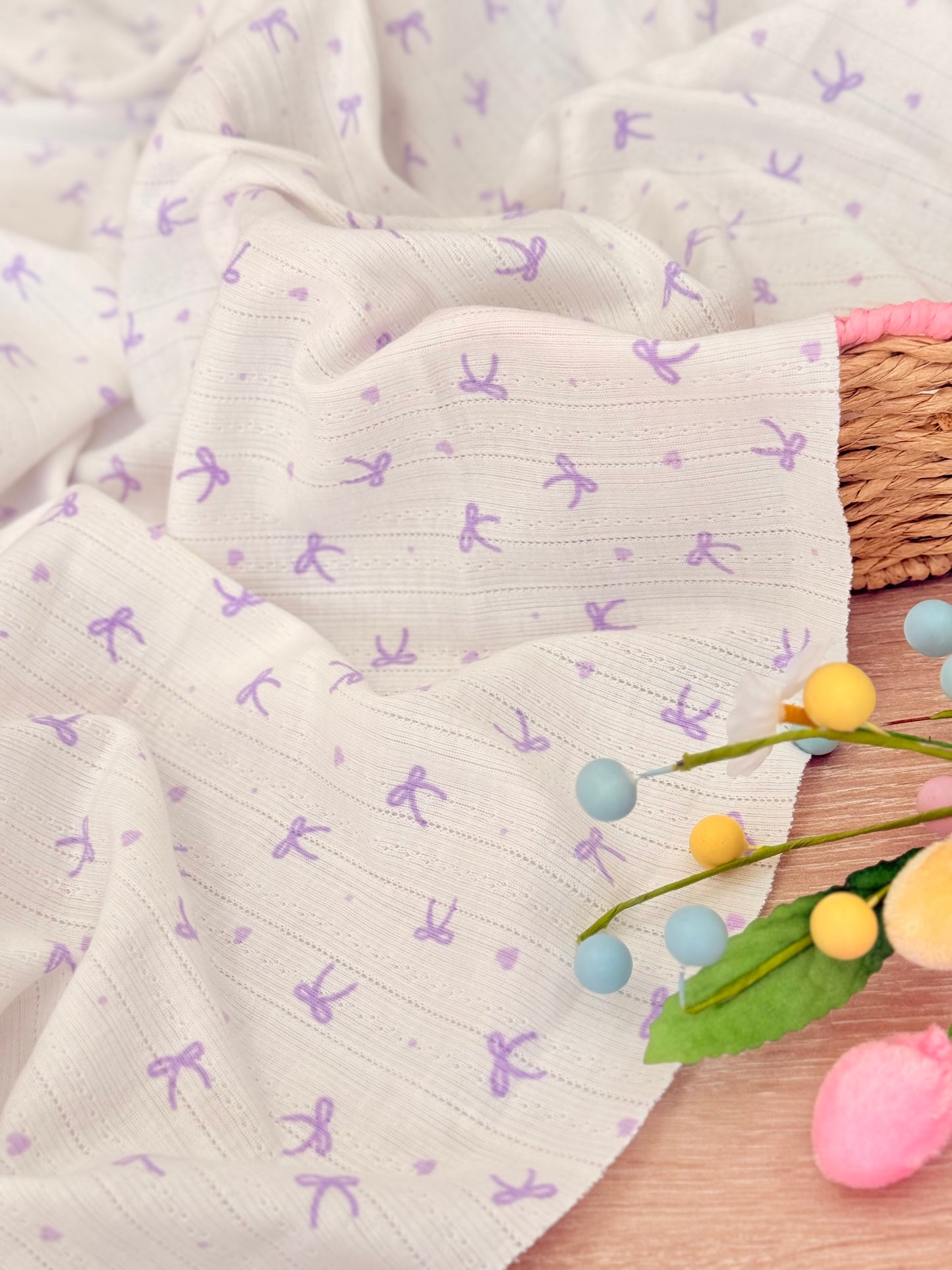 Printed Cotton Jersey Tiny Bows