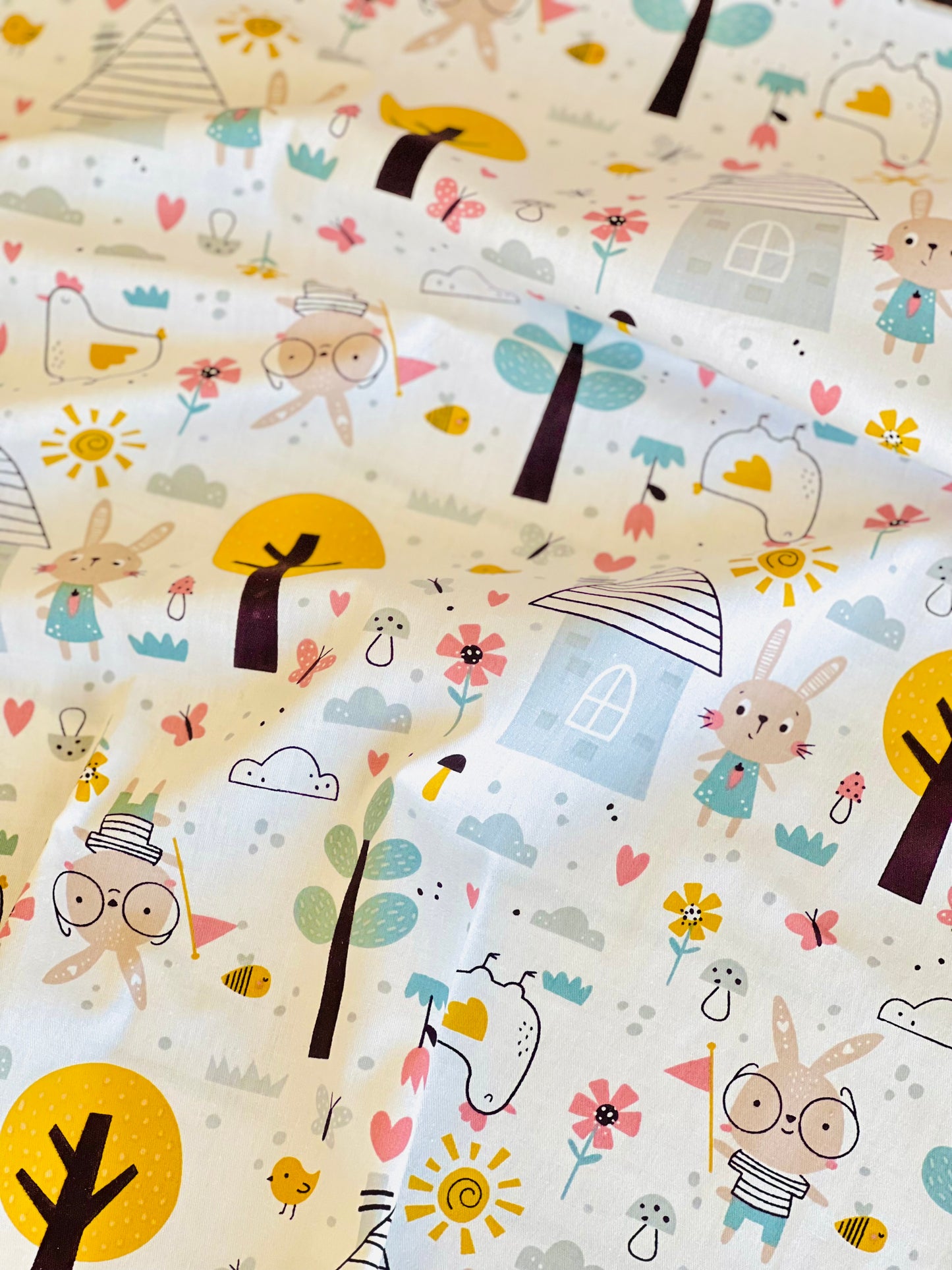 Cotton Twill Bunny Village