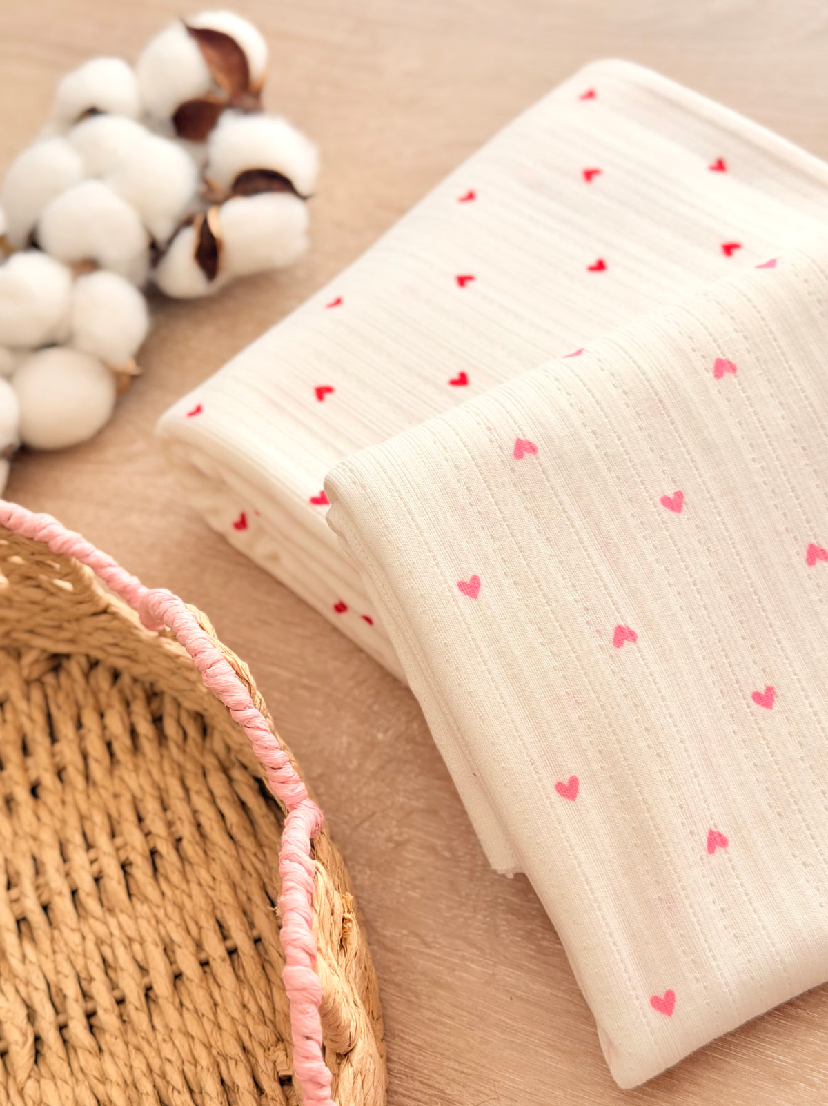Printed Cotton Jersey Sweetheart Dots