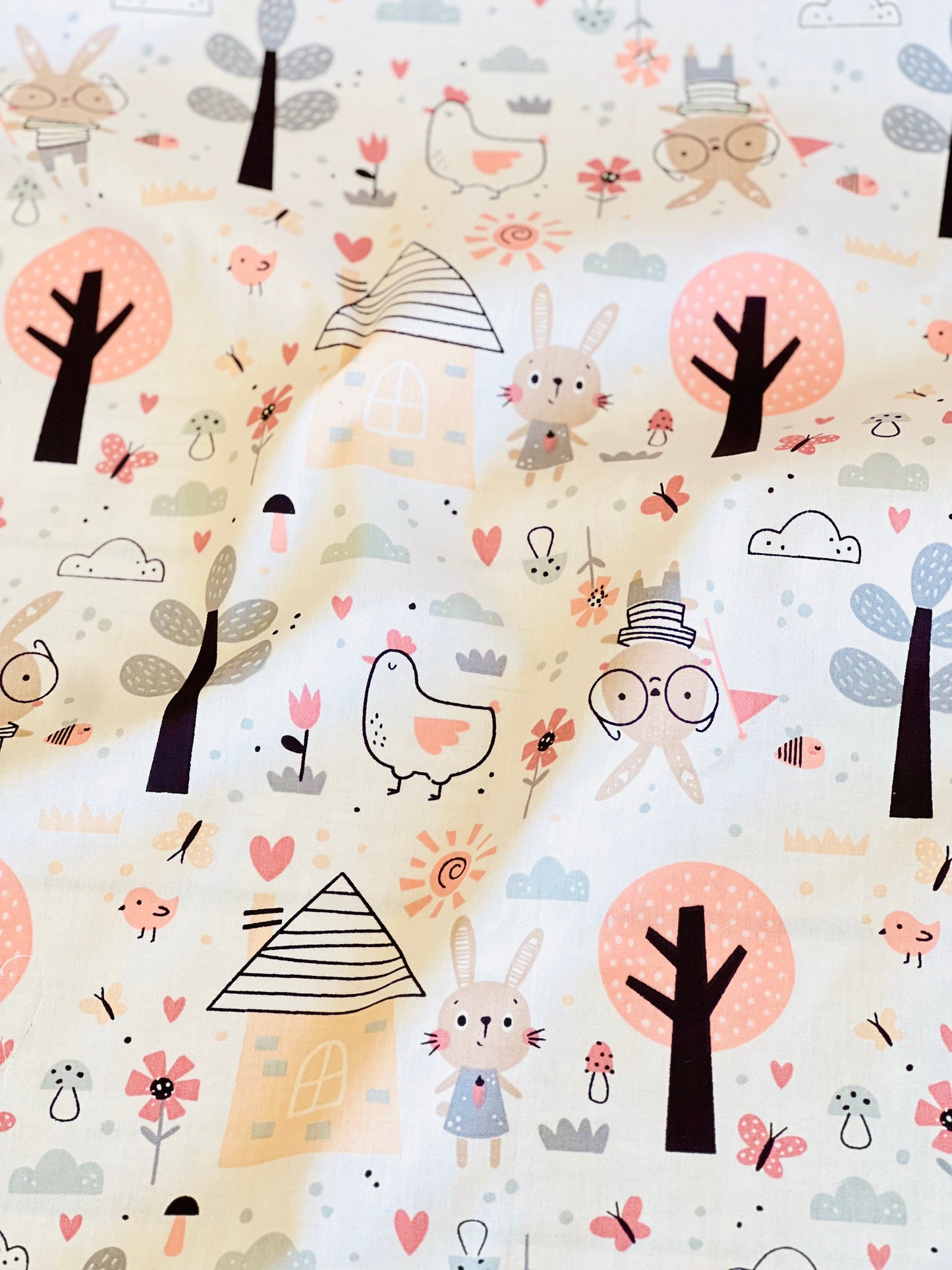 Cotton Twill Bunny Village