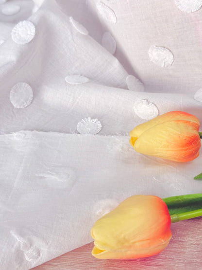 Embroidered Cotton White 28