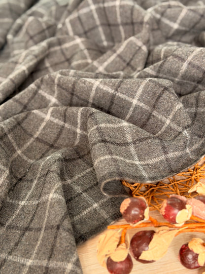 Paño de Lana Grey Windowpane