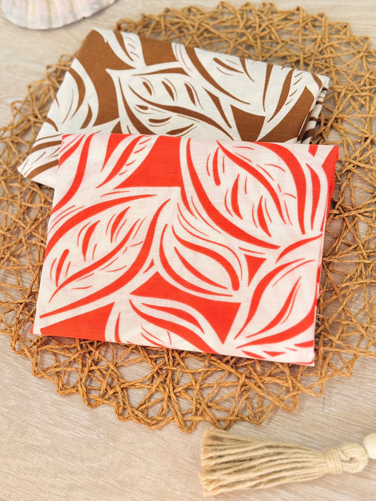 Printed Linen Tropical Trace
